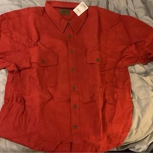 Vintage, nos ,St John’s Bay chamois cloth LS shirt, Red , made in Turkey , NWT